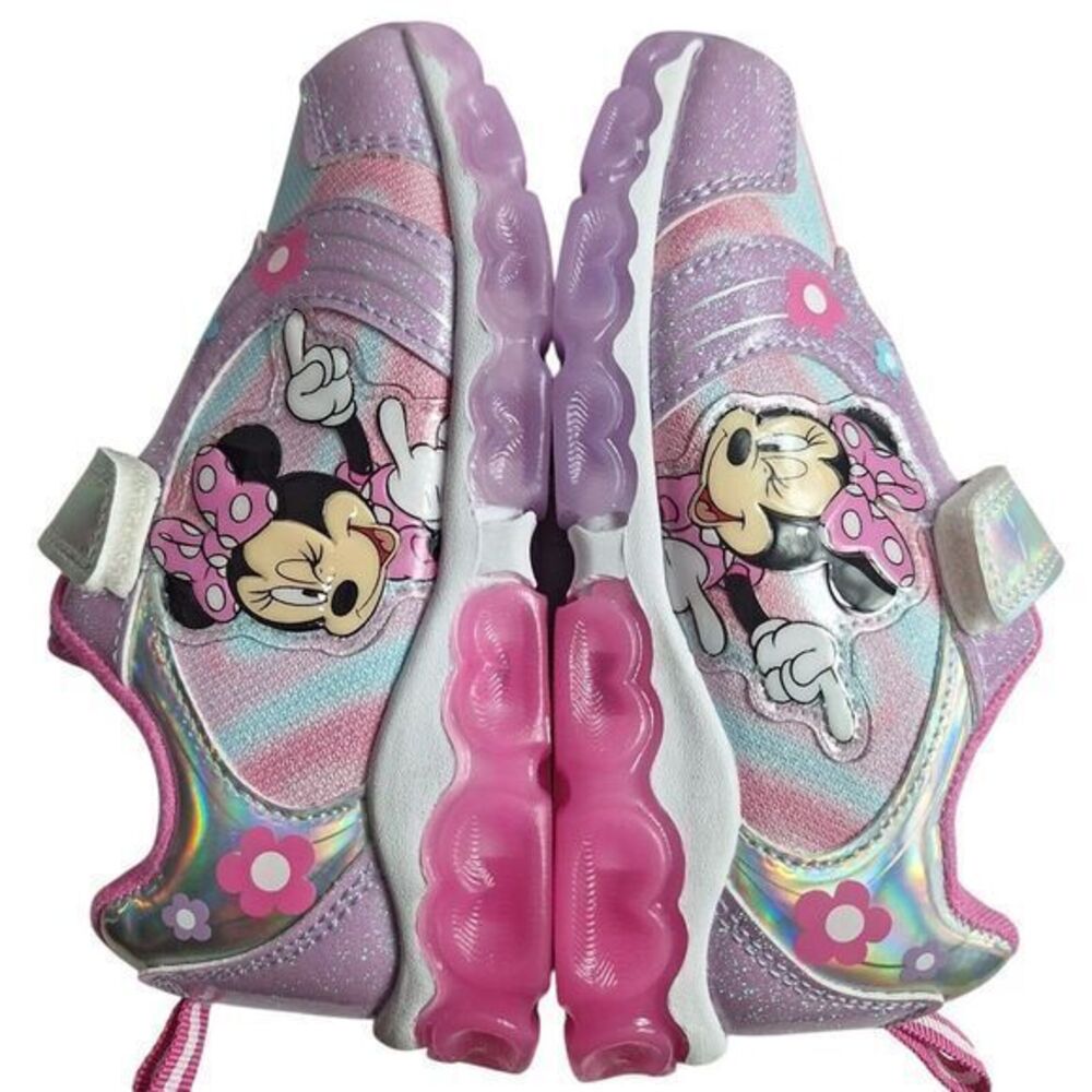Disney shoes for girls sneakers with LED light without laces Pink Size 7 (15cm) - Picture 4 of 16